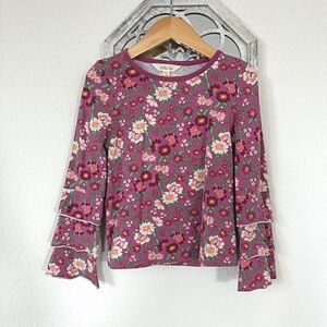 Matilda Jane • Pink Floral Ruffle Sleeve Top